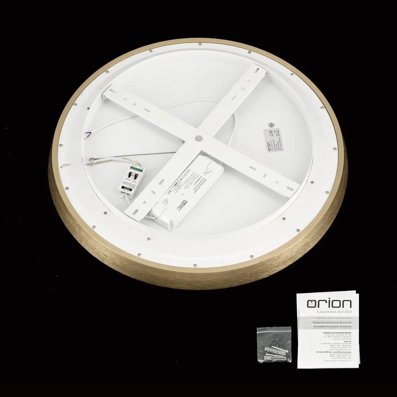 B-Ware Orion Led Deckenlampe Pendelleuchte Manta Goldfarben ø 60 Cm Alu Up Down