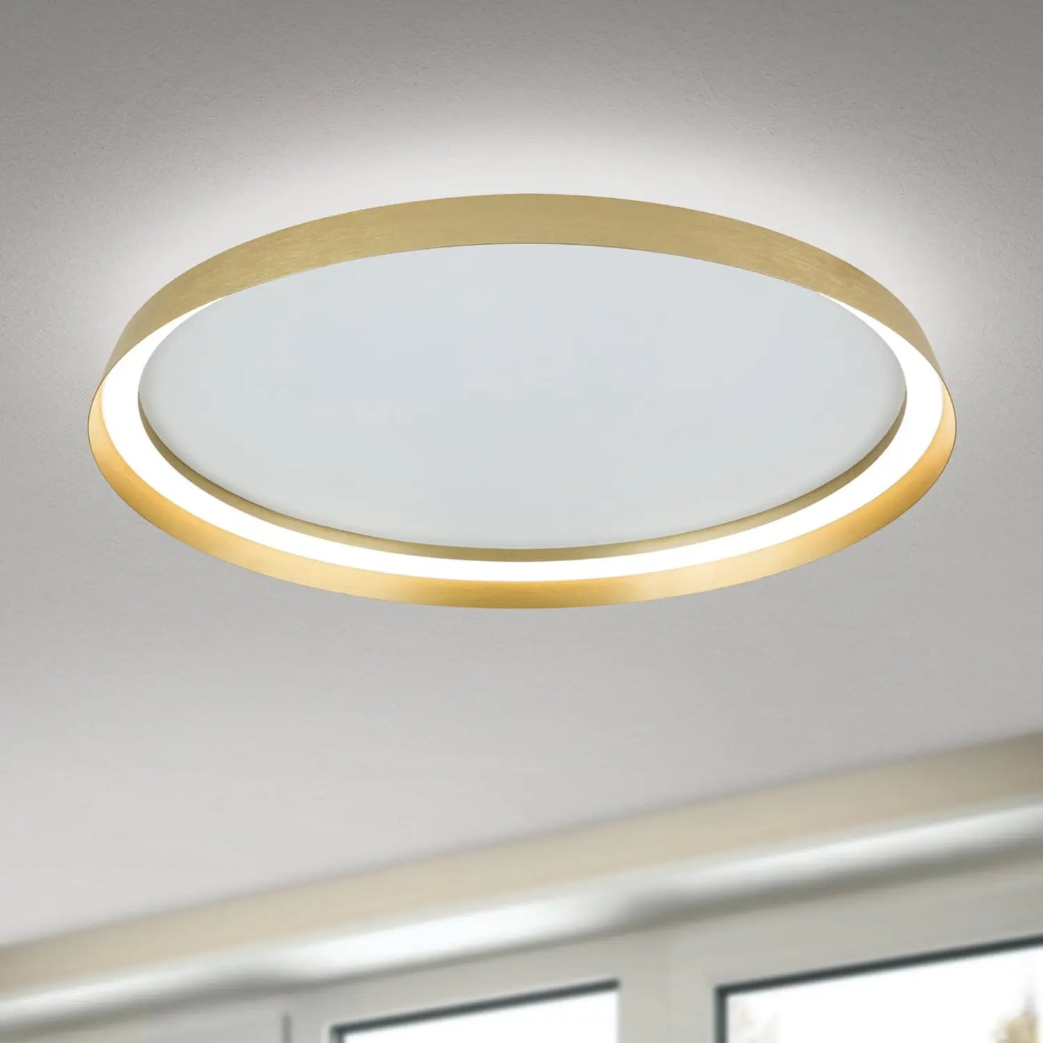 B-Ware Orion Led Deckenlampe Pendelleuchte Manta Goldfarben ø 60 Cm Alu Up Down
