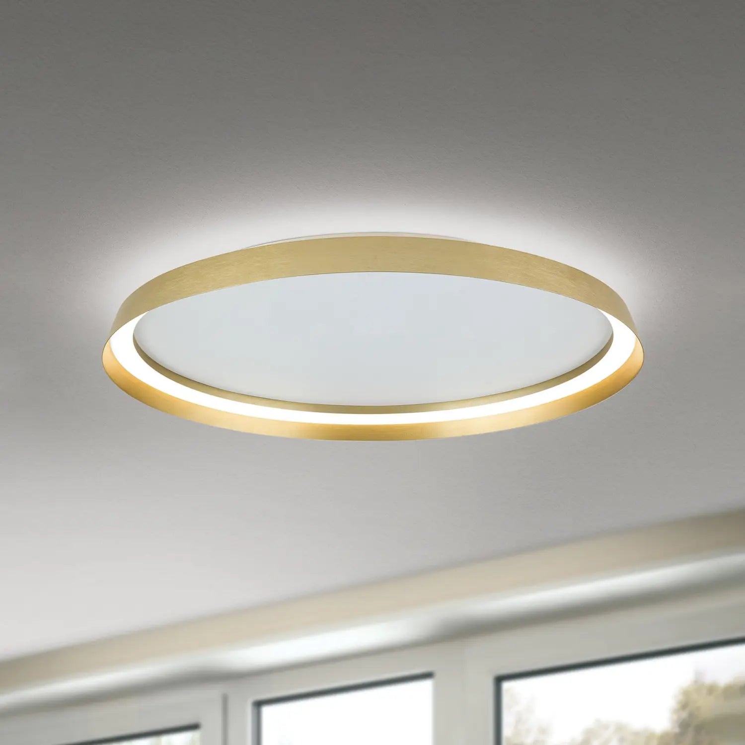 B-Ware Orion Led Deckenlampe Pendelleuchte Manta Goldfarben ø 60 Cm Alu Up Down