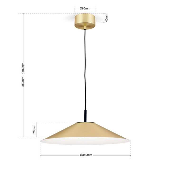 Orion Led Pendelleuchte Gourmet Schirm Messing Matt Lampe Leuchte Spot Licht B-Ware - 9003090266753