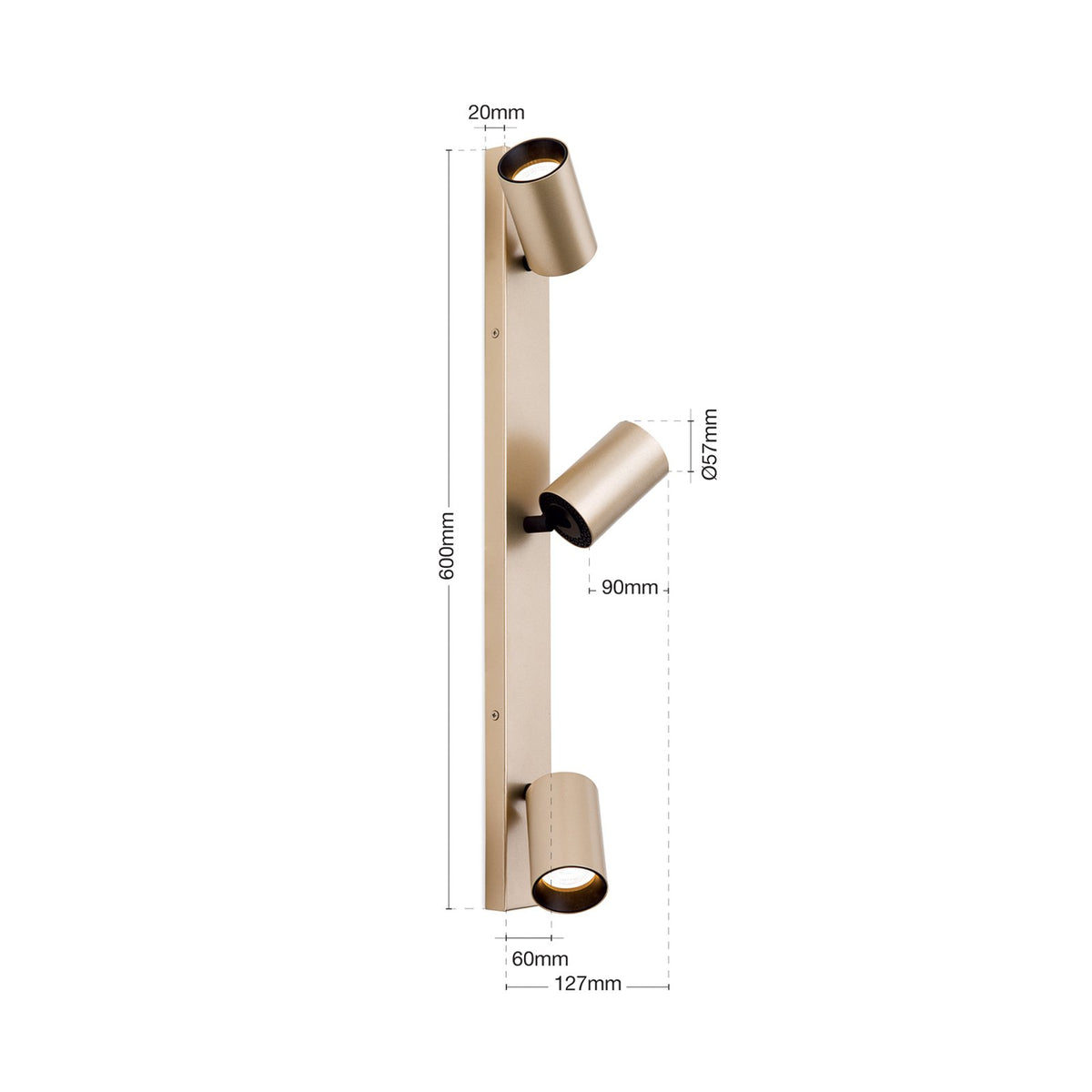 Orion Strahler Sean Deckenleuchte Lampe 3-flg goldfarben Metall schwenkbar - 9003090277711