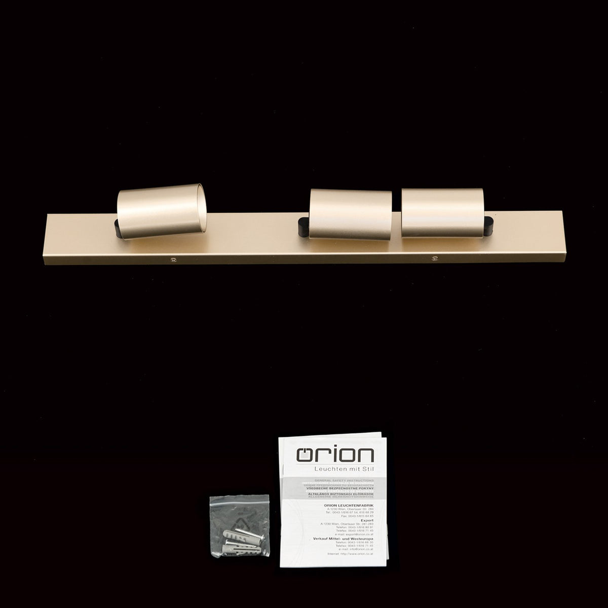 Orion Strahler Sean Deckenleuchte Lampe 3-flg goldfarben Metall schwenkbar - 9003090277711