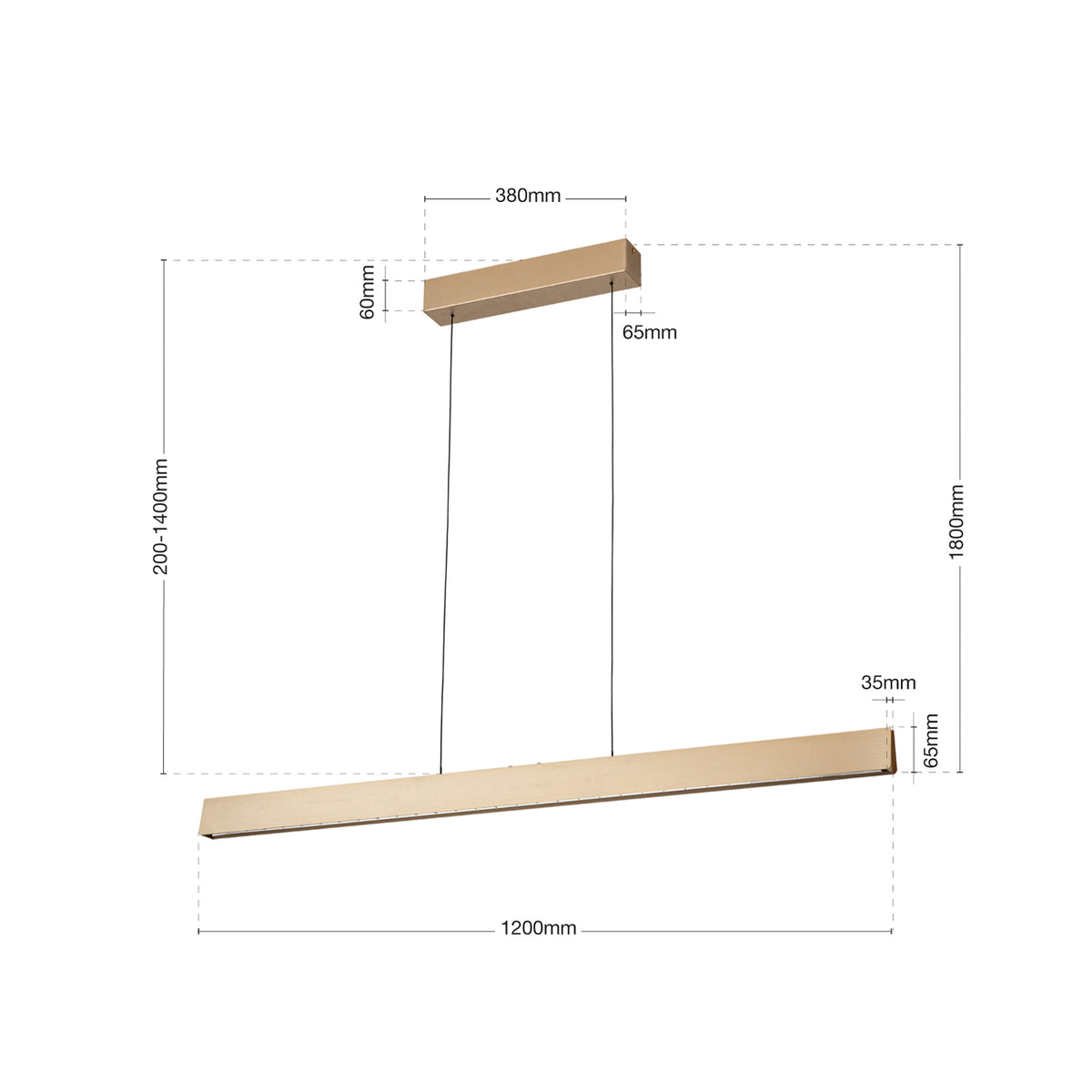 Orion Tara LED Hängelampe Pendelleuchte Messing matt Wohnzimmerlampe 120 cm - 9003090278329