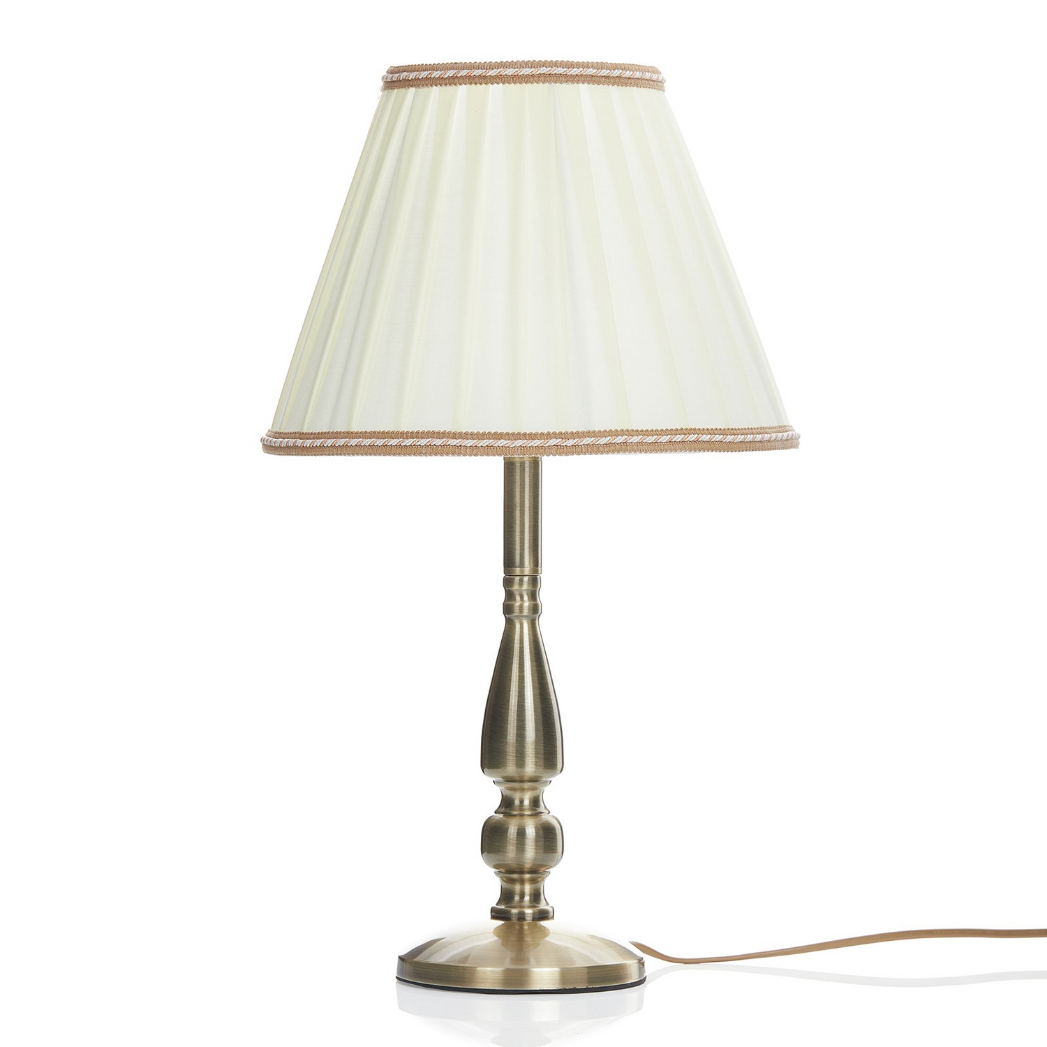 Orion Rosella Tischleuchte Lampe Leuchte E27 Gold Patiniert Creme 50 Cm Hoch B-Ware - 9003090212576
