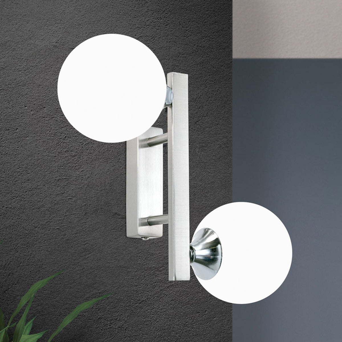 ORION Snowwhite Wandleuchte Lampe Glaskugel nickel matt Glaswandleuchte - 9003090271429