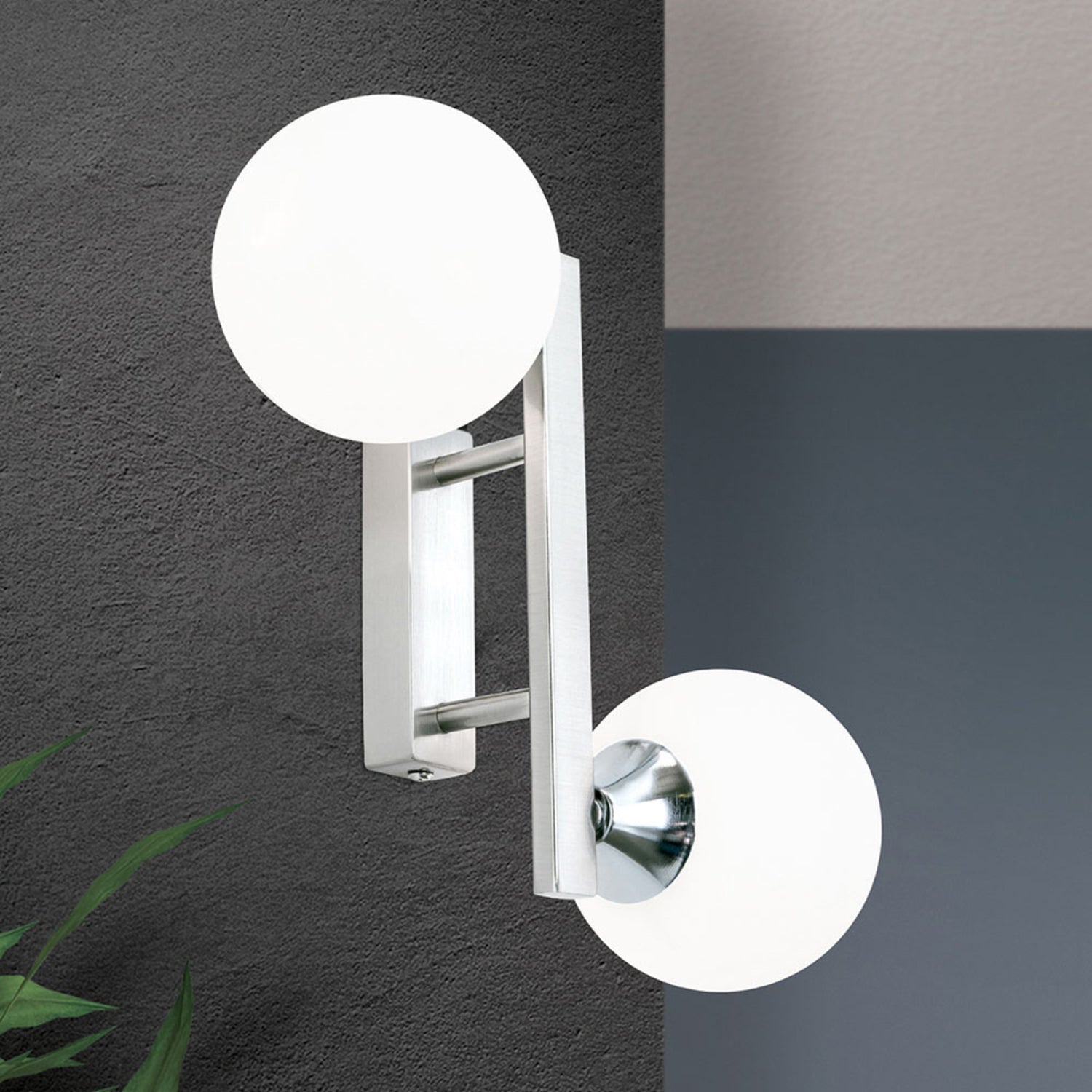 B-Ware Orion Snowwhite Wandleuchte Lampe Glaskugel Nickel Matt Glaswandleuchte - 9003090271429