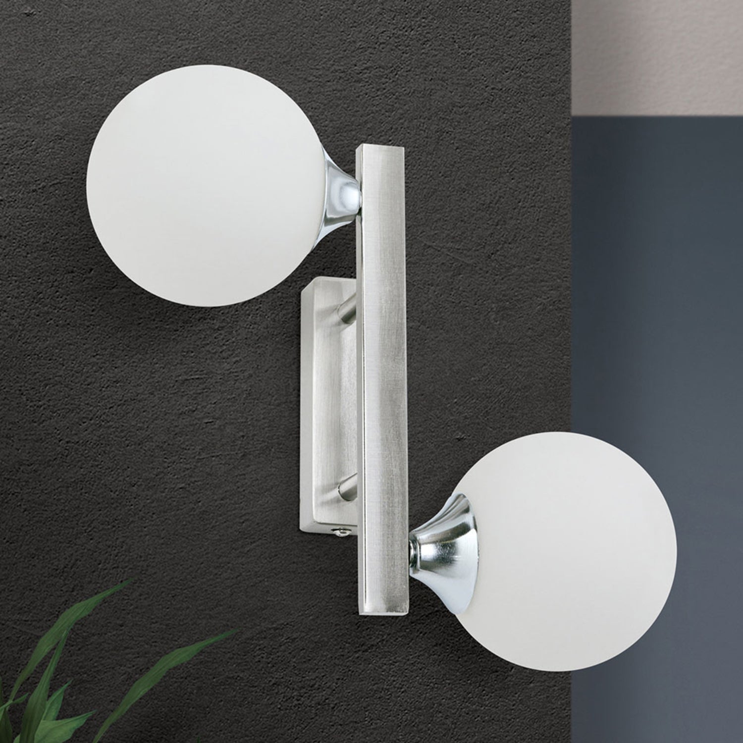 B-Ware Orion Snowwhite Wandleuchte Lampe Glaskugel Nickel Matt Glaswandleuchte - 9003090271429