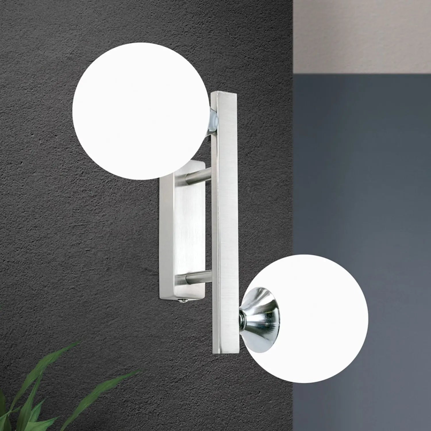 B-Ware Orion Snowwhite Wandleuchte Lampe Glaskugel Nickel Matt Glaswandleuchte - 9003090271429