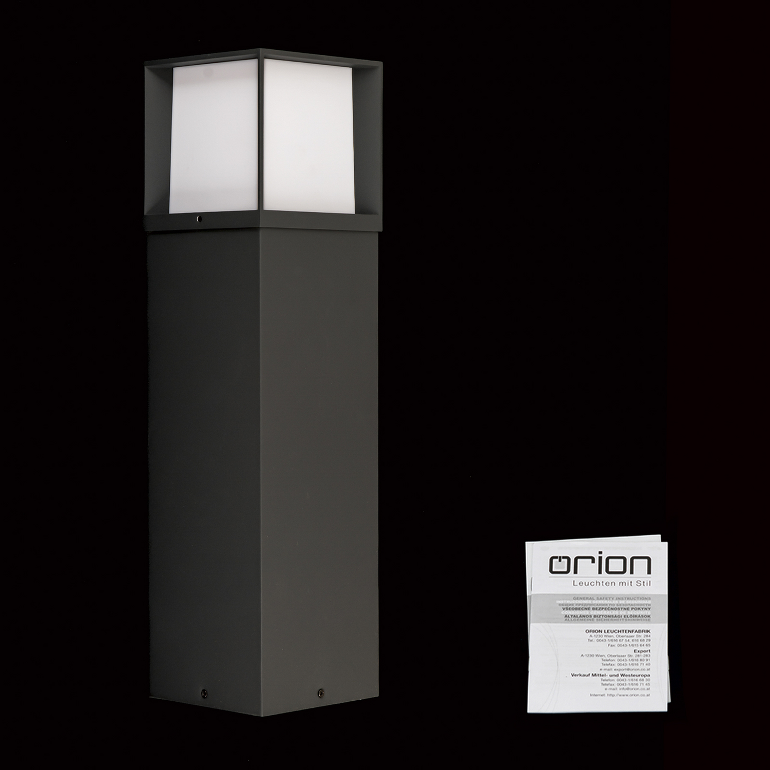 Orion Wegelampe Außenleuchte Henry Schwarz Led E27 Alu Edelstahl 60 Cm     B-Ware - 9003090278350