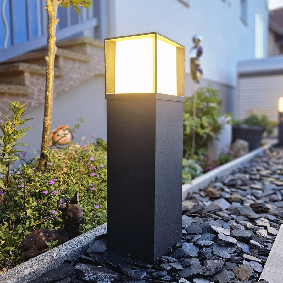 Orion Wegelampe Außenleuchte Henry Schwarz Led E27 Alu Edelstahl 60 Cm     B-Ware - 9003090278350