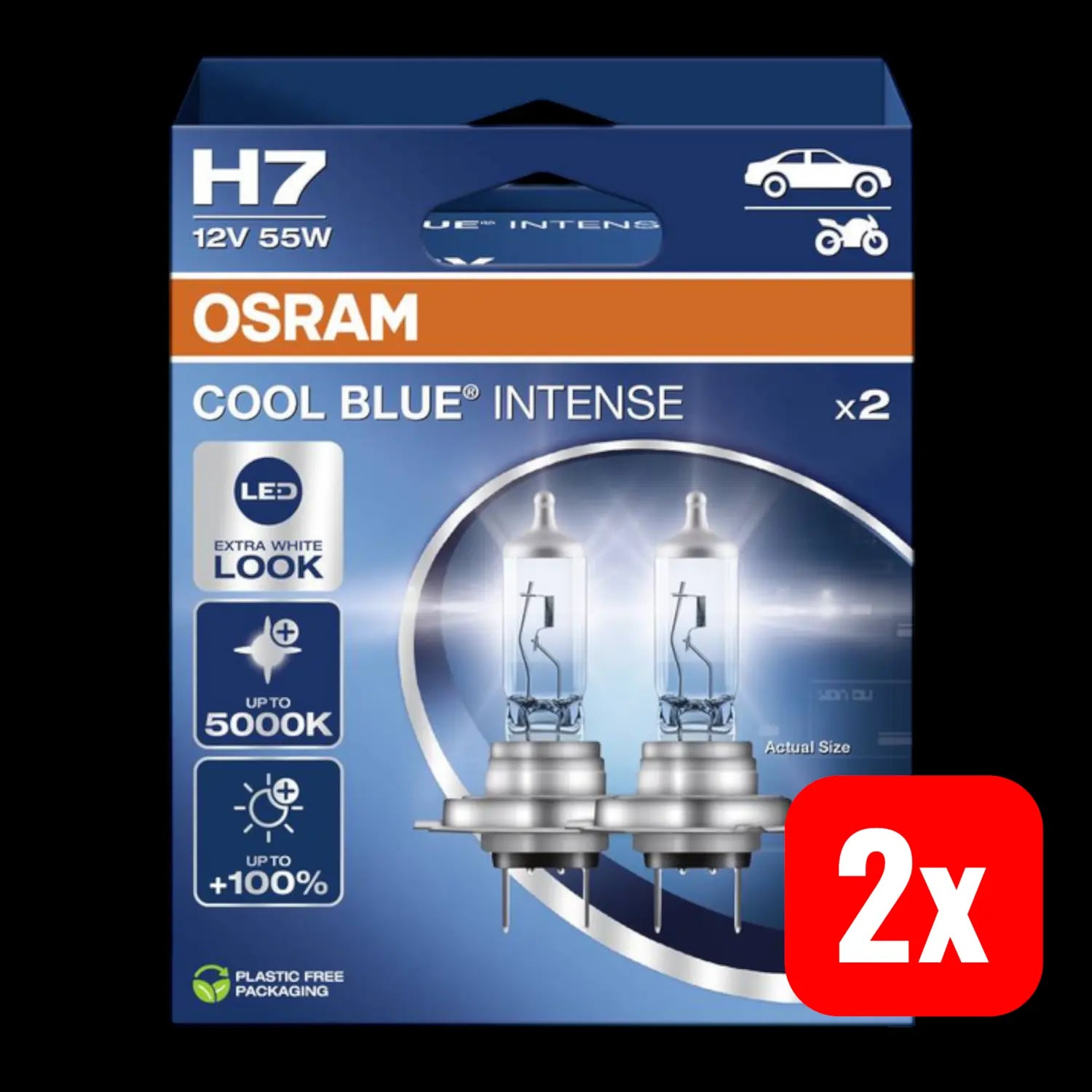 B-Ware Osram Halogen Leuchtmittel Doppelpack Lampe H7 Cool Blue Intense 55 W 12 V 2 Sets - 4062172387538