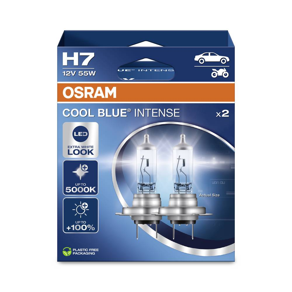 B-Ware Osram Halogen Leuchtmittel Doppelpack Lampe H7 Cool Blue Intense 55 W 12 V 2 Sets - 4062172387538