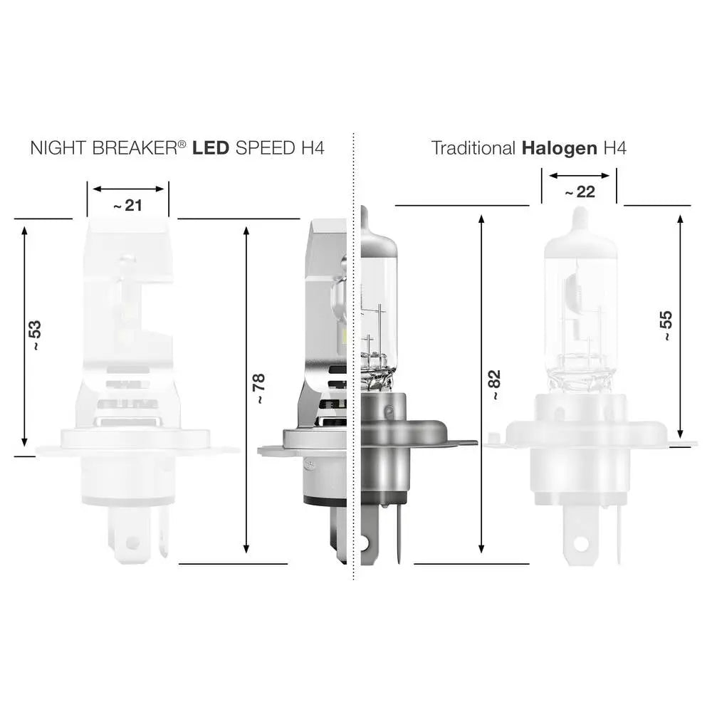B-Ware Osram Leuchtmittel Lampe P43t Night Breaker Led Speed H4 Kaltweiß 12 V 6000 K - 4062172422413
