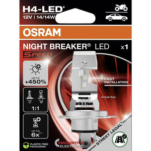B-Ware Osram Leuchtmittel Lampe P43t Night Breaker Led Speed H4 Kaltweiß 12 V 6000 K