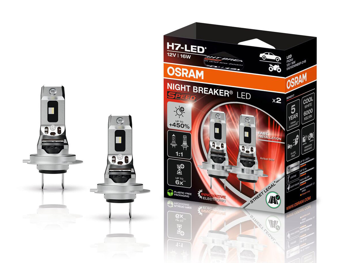 OSRAM LED Leuchtmittel Lampe NIGHT BREAKER LED SPEED H7 Kaltweiß 12V 2 St - 4062172425339