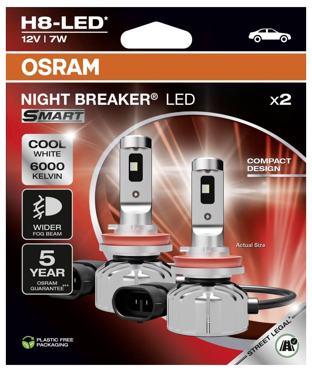 OSRAM 64212DWNBSM-2HB NIGHT BREAKER SMART H8 12 V LED Leuchtmittel - 4062172410212