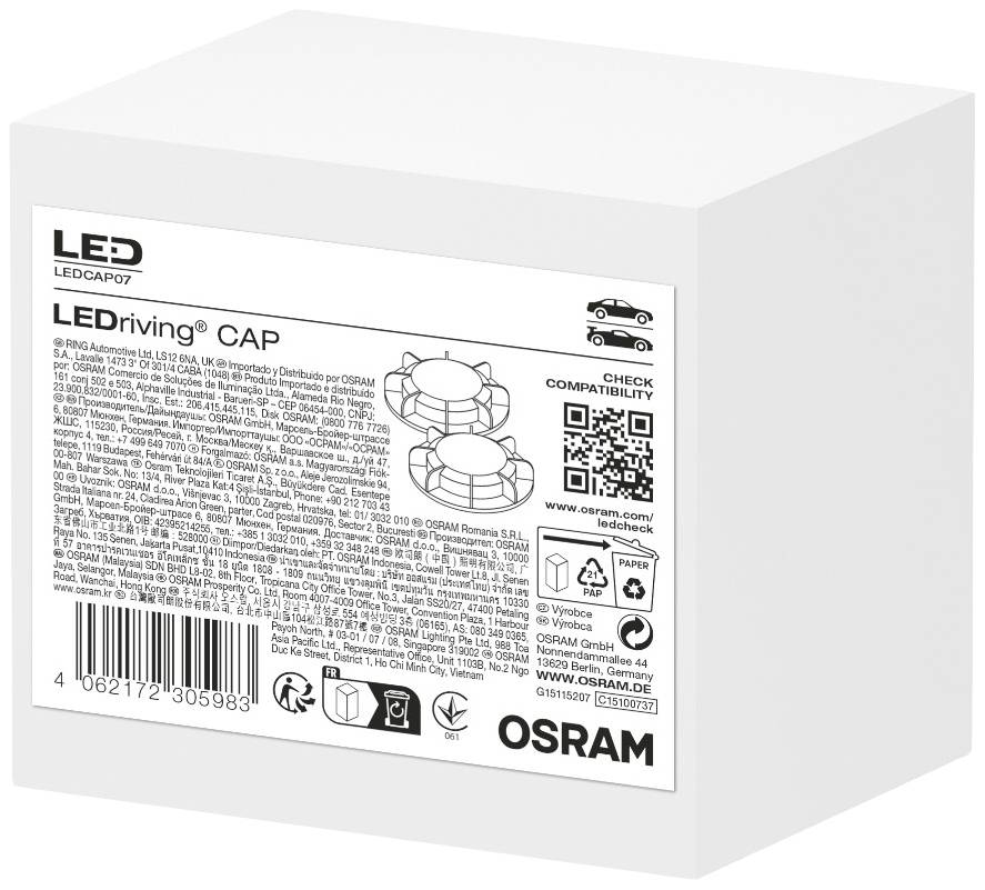 B-Ware Osram Adapter Kappe Abdeckkappe Led Night Breaker H7 Le Driving Cap Ledcap07 Paar - 4062172305983
