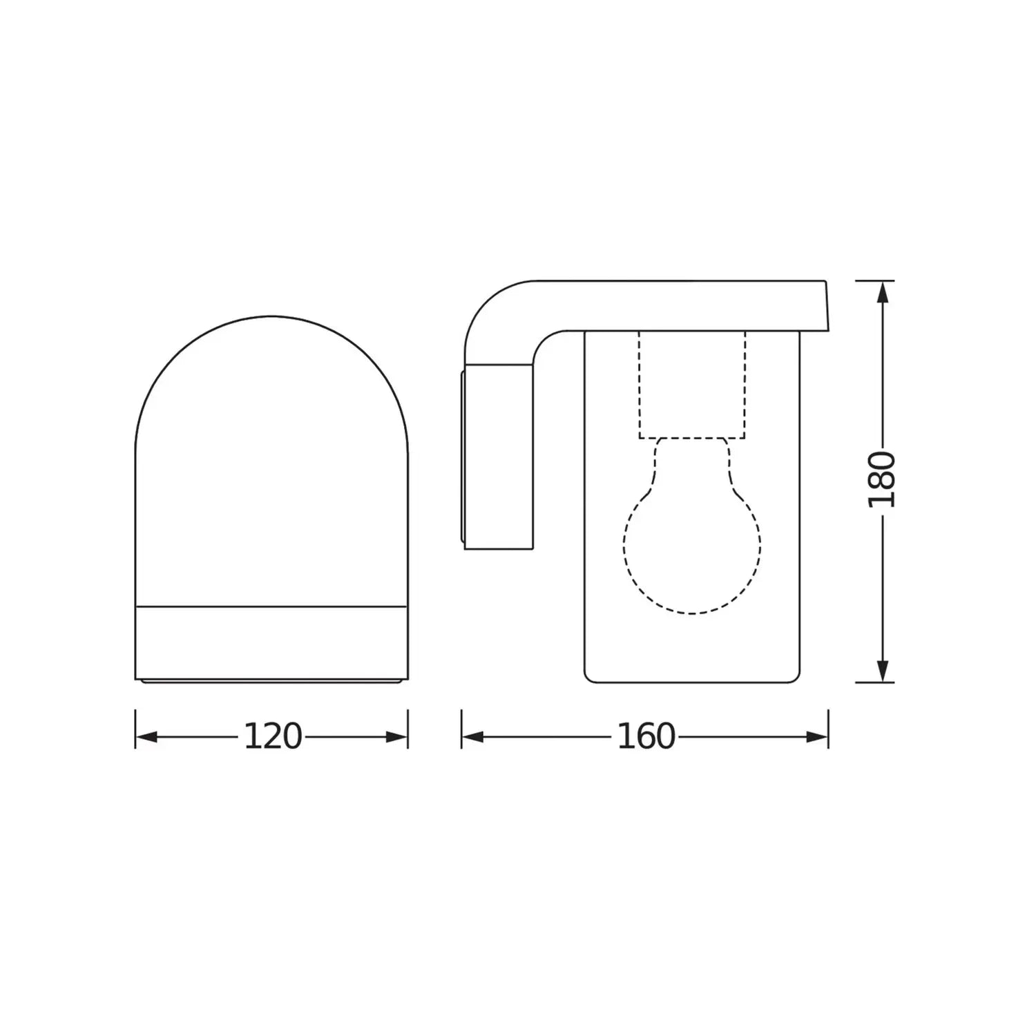 B-Ware Osram Außenwandlampe Wandbeleuchtung Außenleuchte Glas Klar Ip44 - 4099854461200