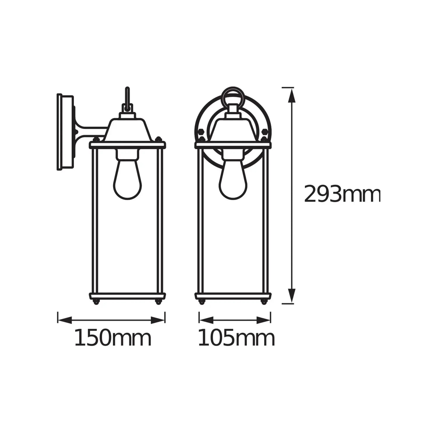 B-Ware Osram Außenwandleuchte Wandlampe Endura Classic Lantern Square 29 Cm 4 Stück - 4099854447402