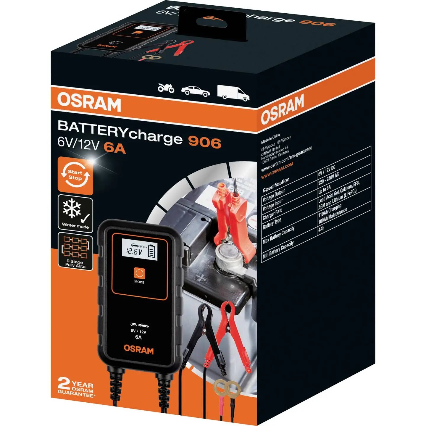 B-Ware Osram Automatikladegerät Batterieladegerät Autobatterie Ladegerät Wartungsge198 - 4052899620537
