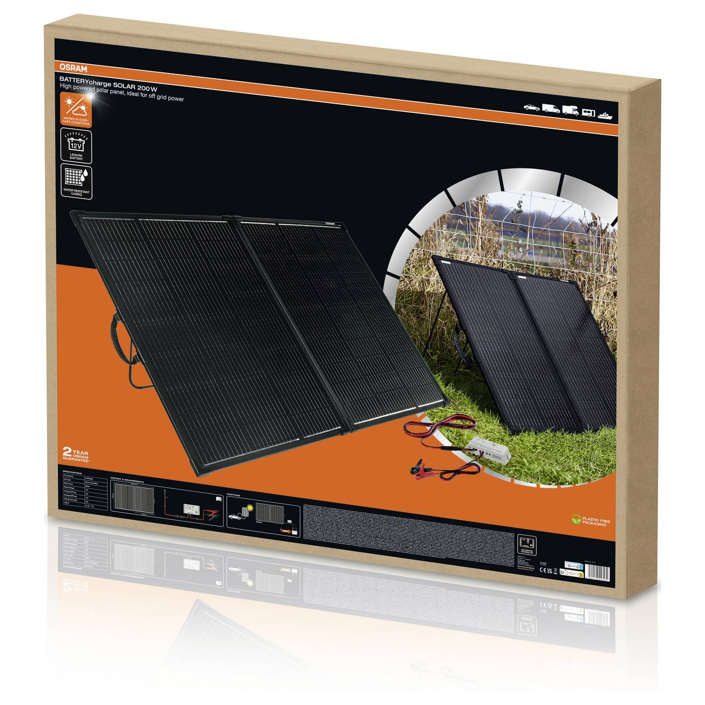 B-Ware Osram Automotive Batter Ycharge Solarmodul Solar Panel 200 W 12 V Monokristallin - 4062172416535