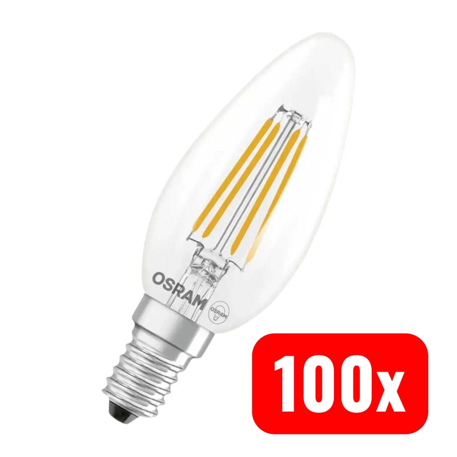B-Ware Osram Led Lampe Glühbirne Kerze E14 Filament Warmweiß Dimmbar 5,9 W 100 Stück - 4058075654471