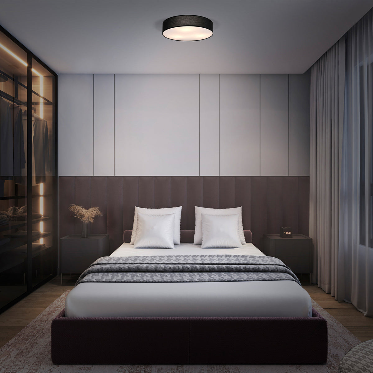 OSRAM Deckenleuchte Lampe Leuchte ORBIS PARIS schwarz Textil E27 runde Form - 4099854449468
