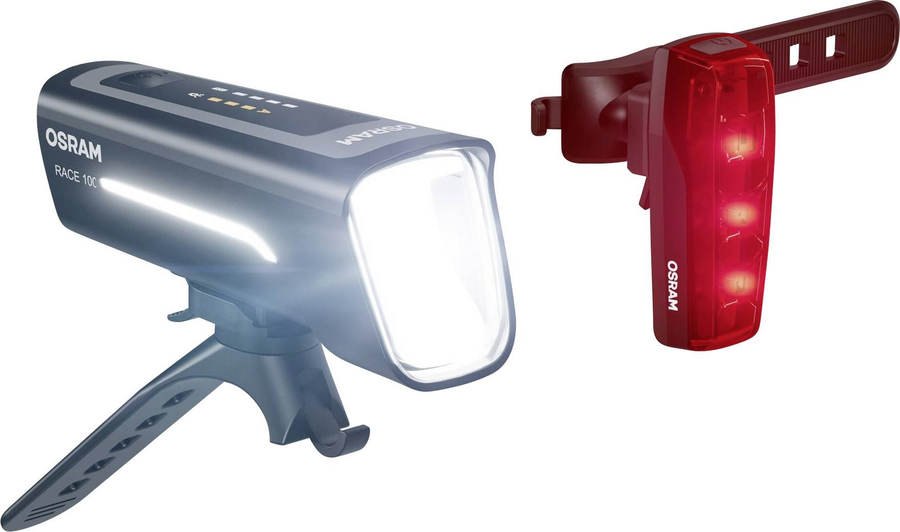 Osram Fahrradbeleuchtung Set Race 100 Set Led Akkubetrieben Schwarz Beleuchtung  B-Ware - 4062172403870