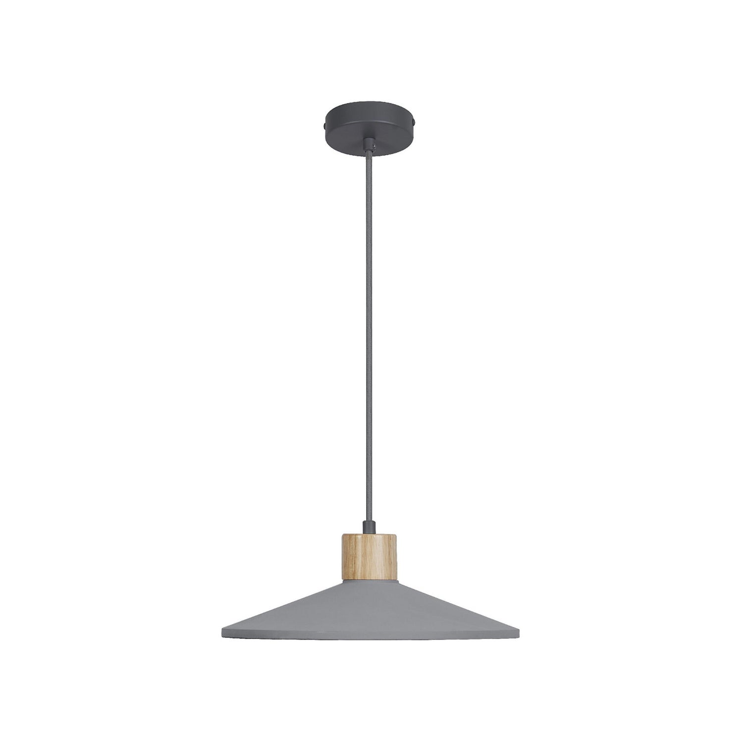 B-Ware Osram Hängeleuchte Pendelleuchte Concrete Wood ø32cm Grau Holz Beton Lampe E27  - 4099854459269