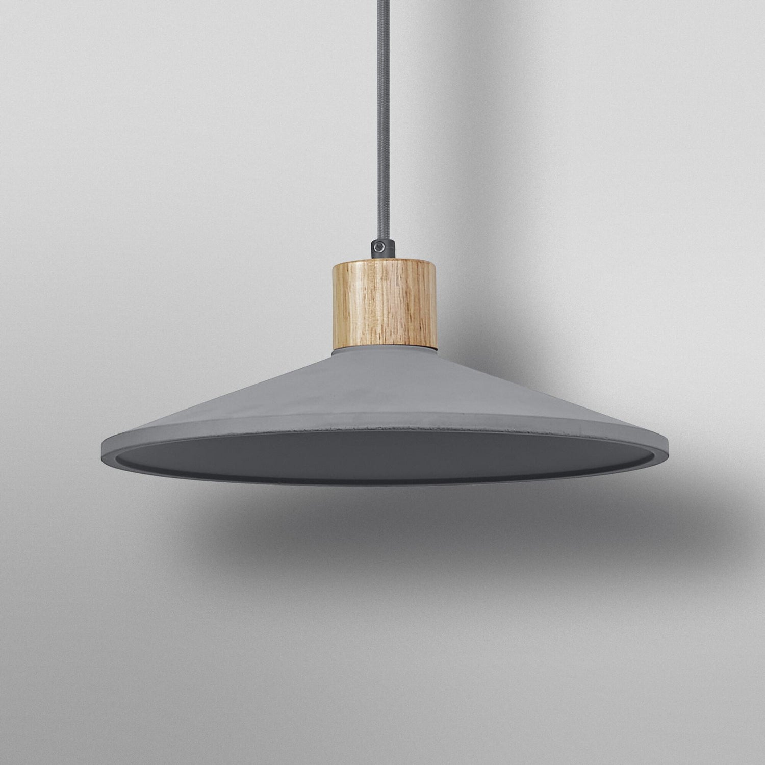 B-Ware Osram Hängeleuchte Pendelleuchte Concrete Wood ø32cm Grau Holz Beton Lampe E27  - 4099854459269