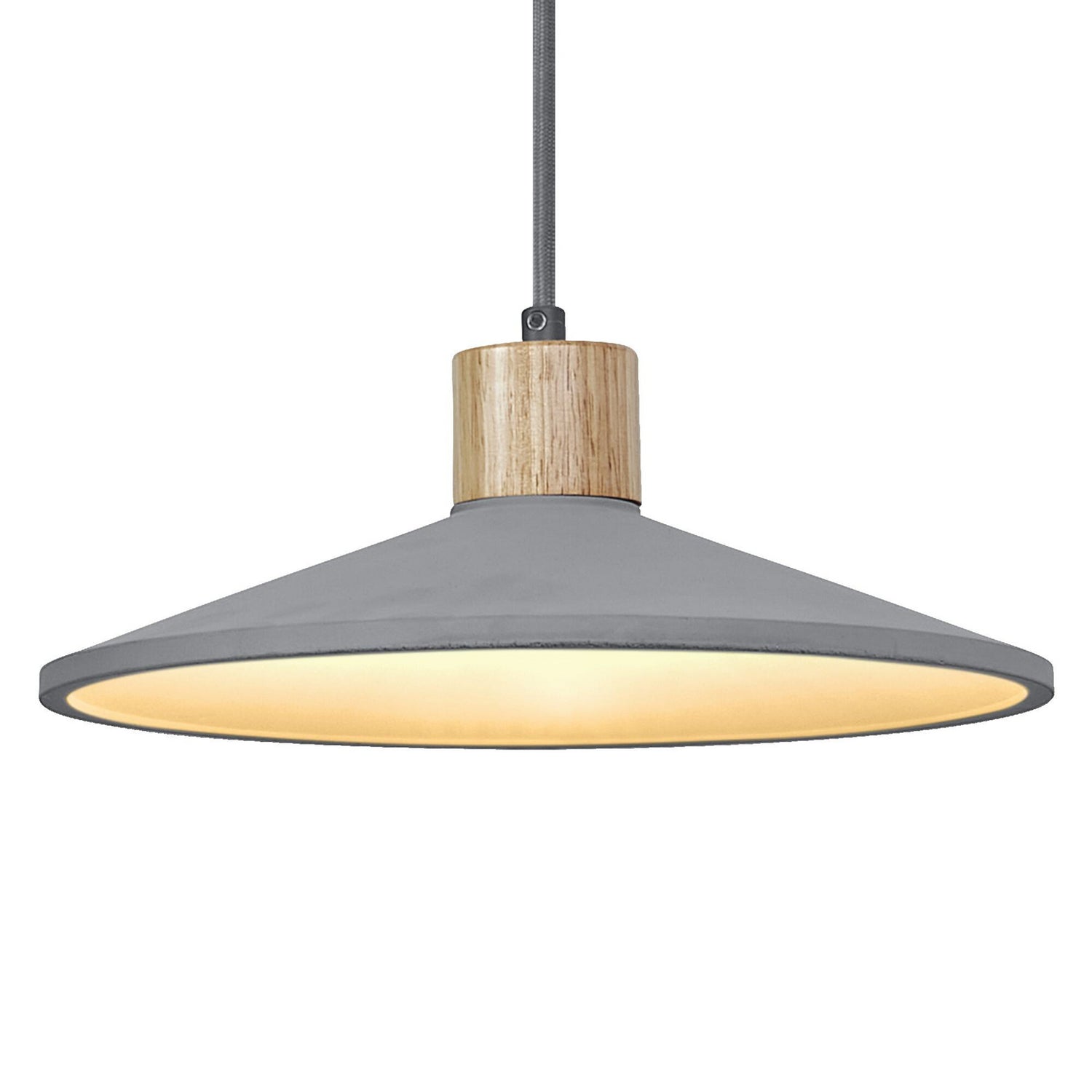 B-Ware Osram Hängeleuchte Pendelleuchte Concrete Wood ø32cm Grau Holz Beton Lampe E27  - 4099854459269