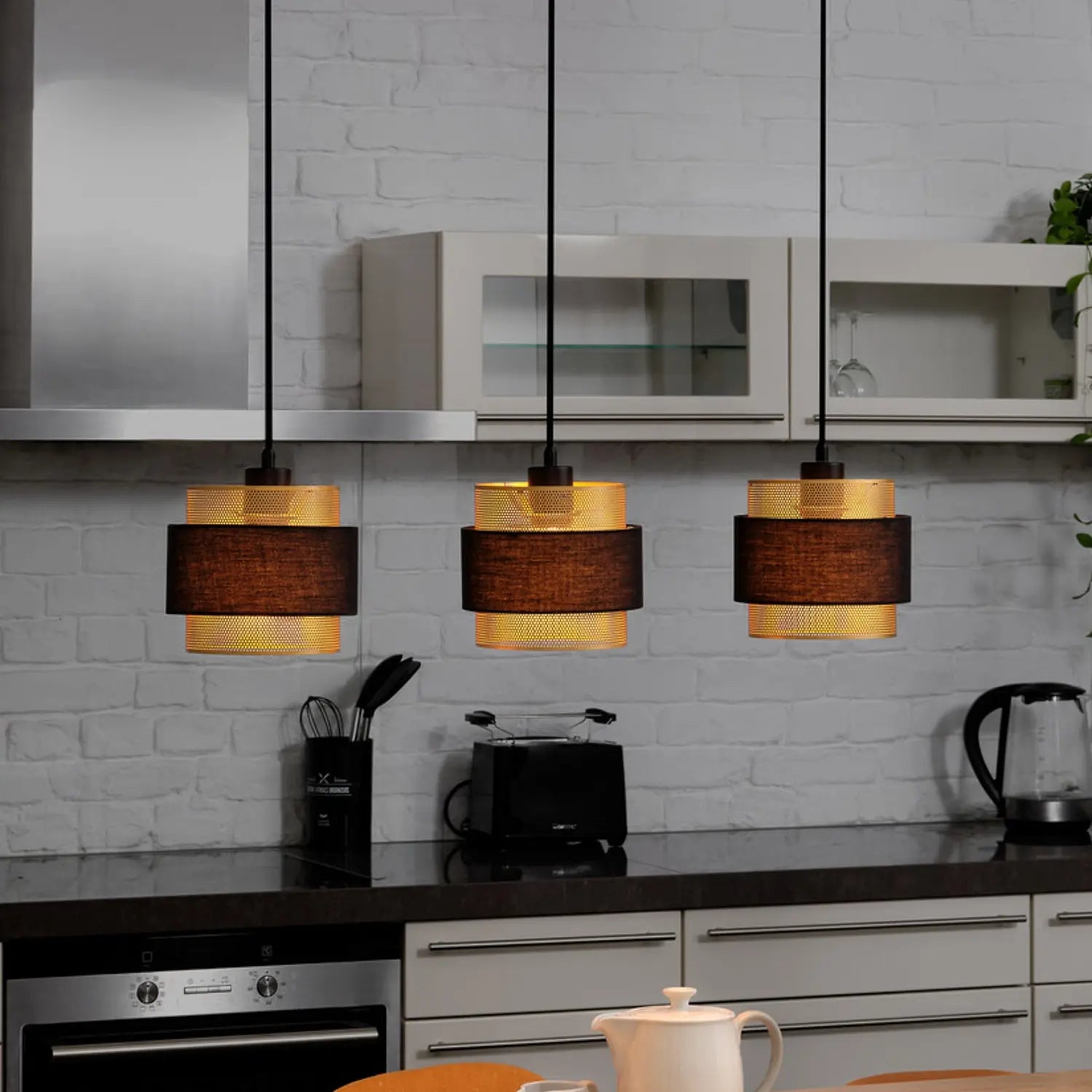 B-Ware Osram Hängeleuchte Pendelleuchte Decor Hornet Schwarz Gold Wohnzimmer Lampe - 4058075847880