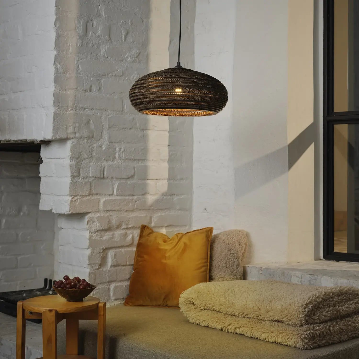 B-Ware Osram Hängeleuchte Pendelleuchte Drop Braun Pappe Stahl E27 Nachhaltige Lampe229