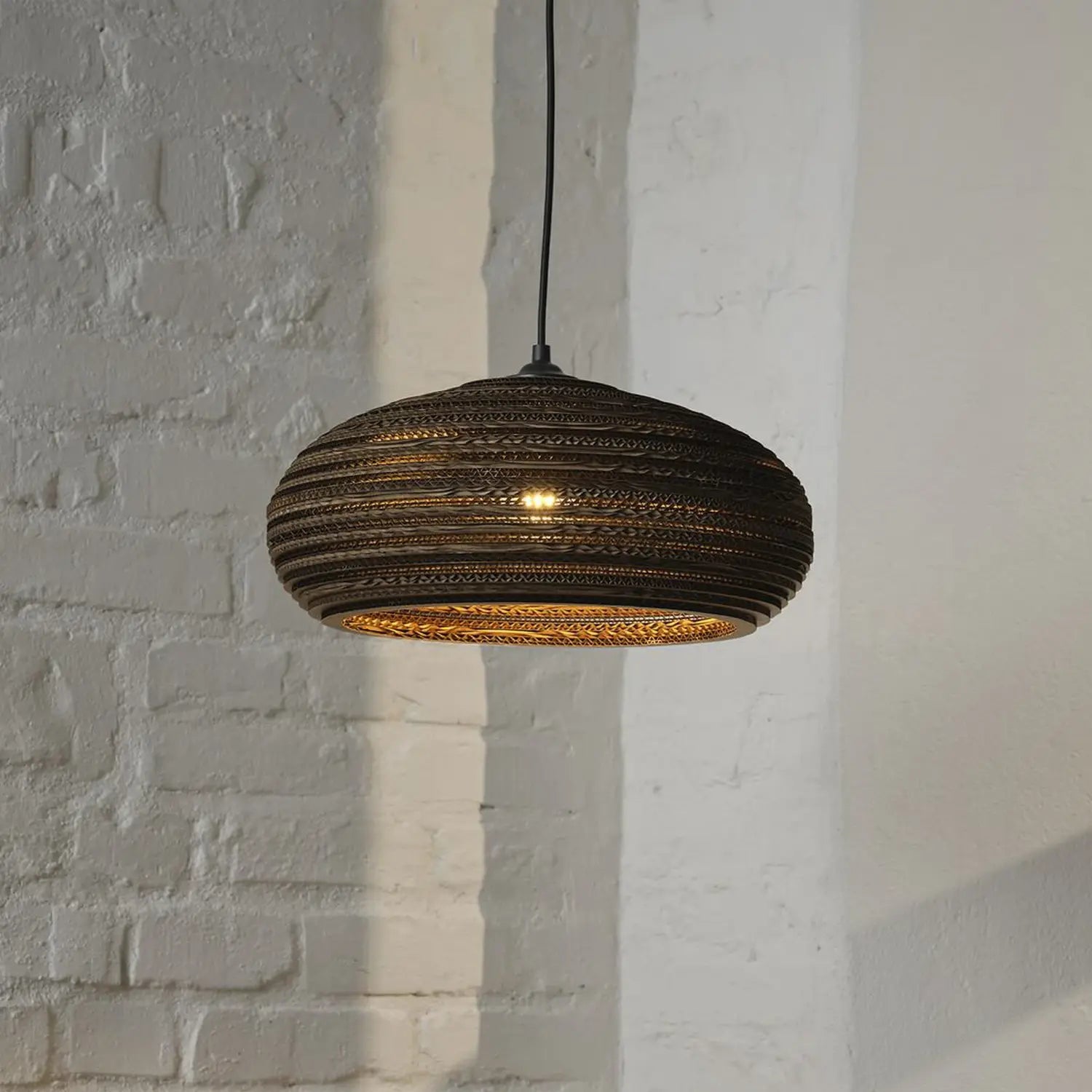 B-Ware Osram Hängeleuchte Pendelleuchte Drop Braun Pappe Stahl E27 Nachhaltige Lampe229