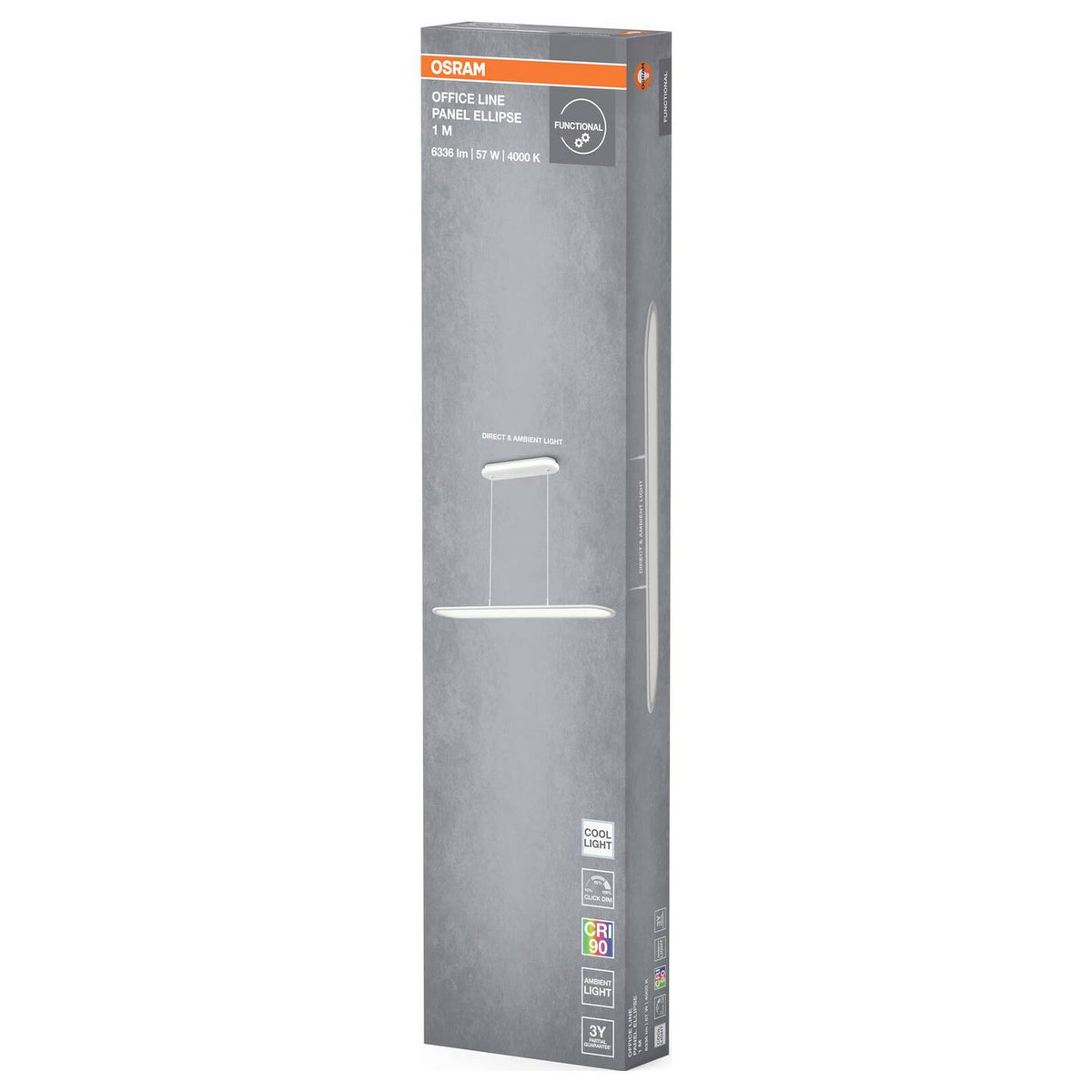 OSRAM HOMELIGHTING 4099854464898 Office Line Panel Ellipse 57W 940 White Deckenl - 4099854464898