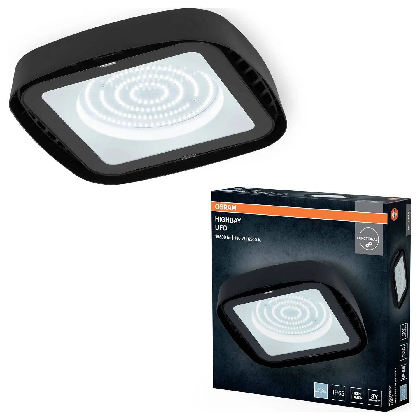 B-Ware Osram Led Hallenleuchte Highbay Ufo Schwarz 130 W 6500 K Ip65 27,3 Cm 5 Stück - 4099854429330