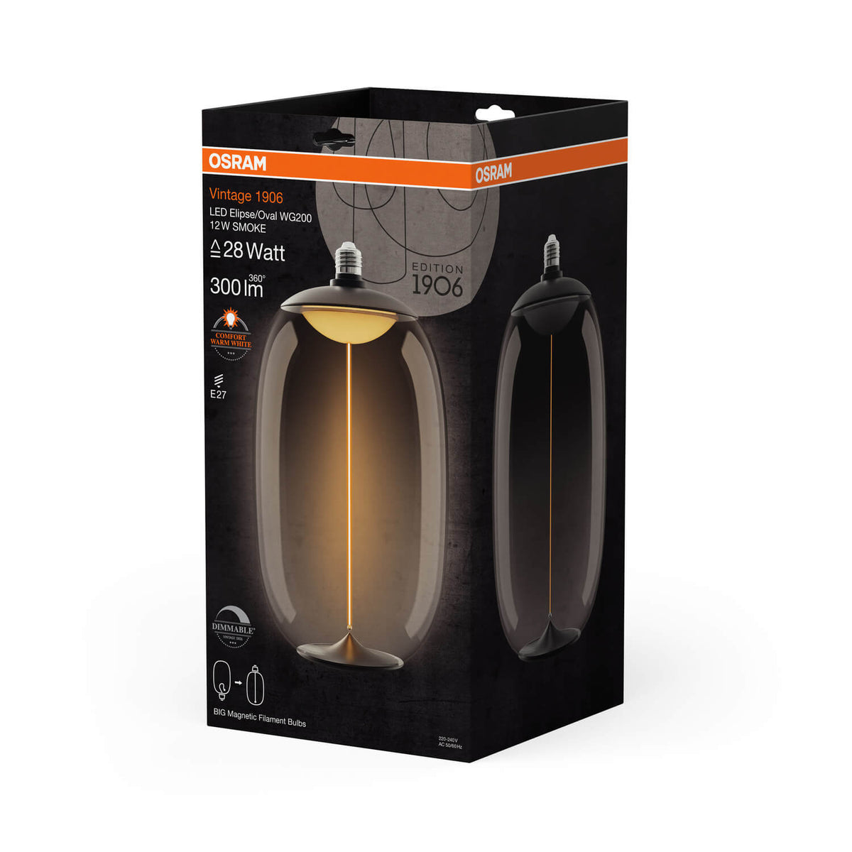 OSRAM LED Lampe Glühbirne Filament Vintage E27 Big Elipse Oval Smoke dimmbar - 4058075836341