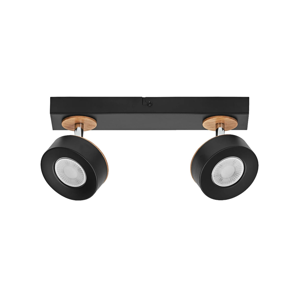 OSRAM Deckenstrahler Deckenspot LED Lampe schwarz Stahl Holz Warmweiß 2 Spots - 4099854470998