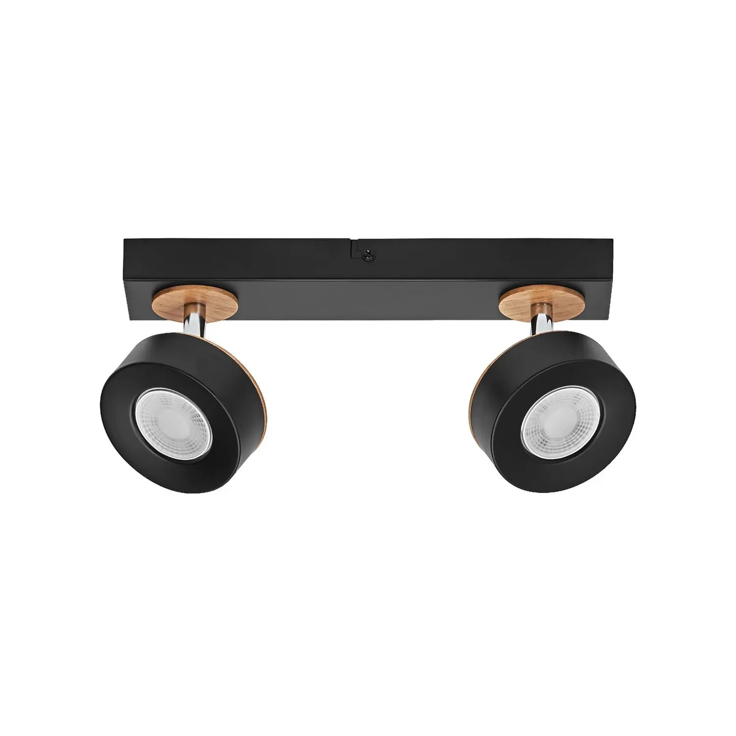 B-Ware Osram Deckenstrahler Deckenspot Led Lampe Schwarz Stahl Holz Warmweiß 2 Spots - 4099854470998