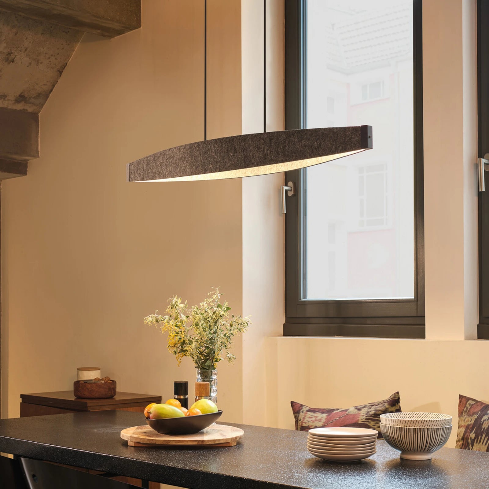 B-Ware Osram Led Hängelampe Pendelleuchte Lampen Decor Flat Felt Grau Filz 3000 K - 4058075847507