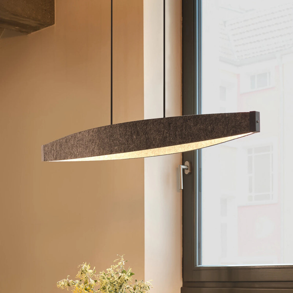 OSRAM Hängeleuchte Pendelleuchte LED Decor Flat Felt grau Filz Warmweiß 3000 K - 4058075847507