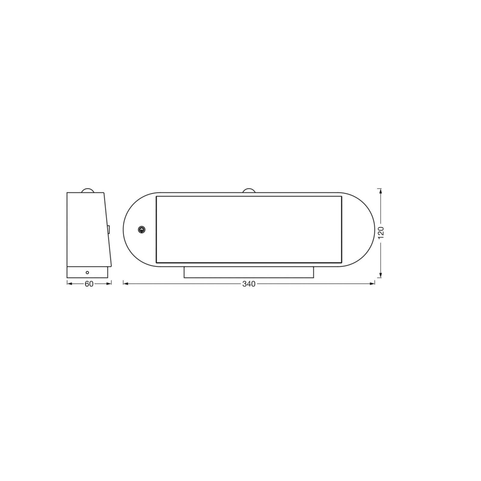 Osram Wandlampe Außenleuchte Sensorlampe LED Solar Schwarz Bewegungsmelder 34cm - 4099854455711
