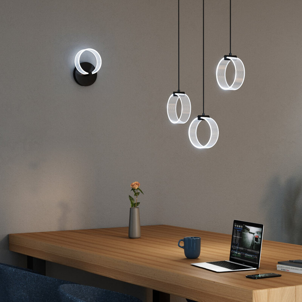 OSRAM Wandleuchte Wandlampe LED Decor Circle CCT Lichtfarbe schwarz - 4099854453410