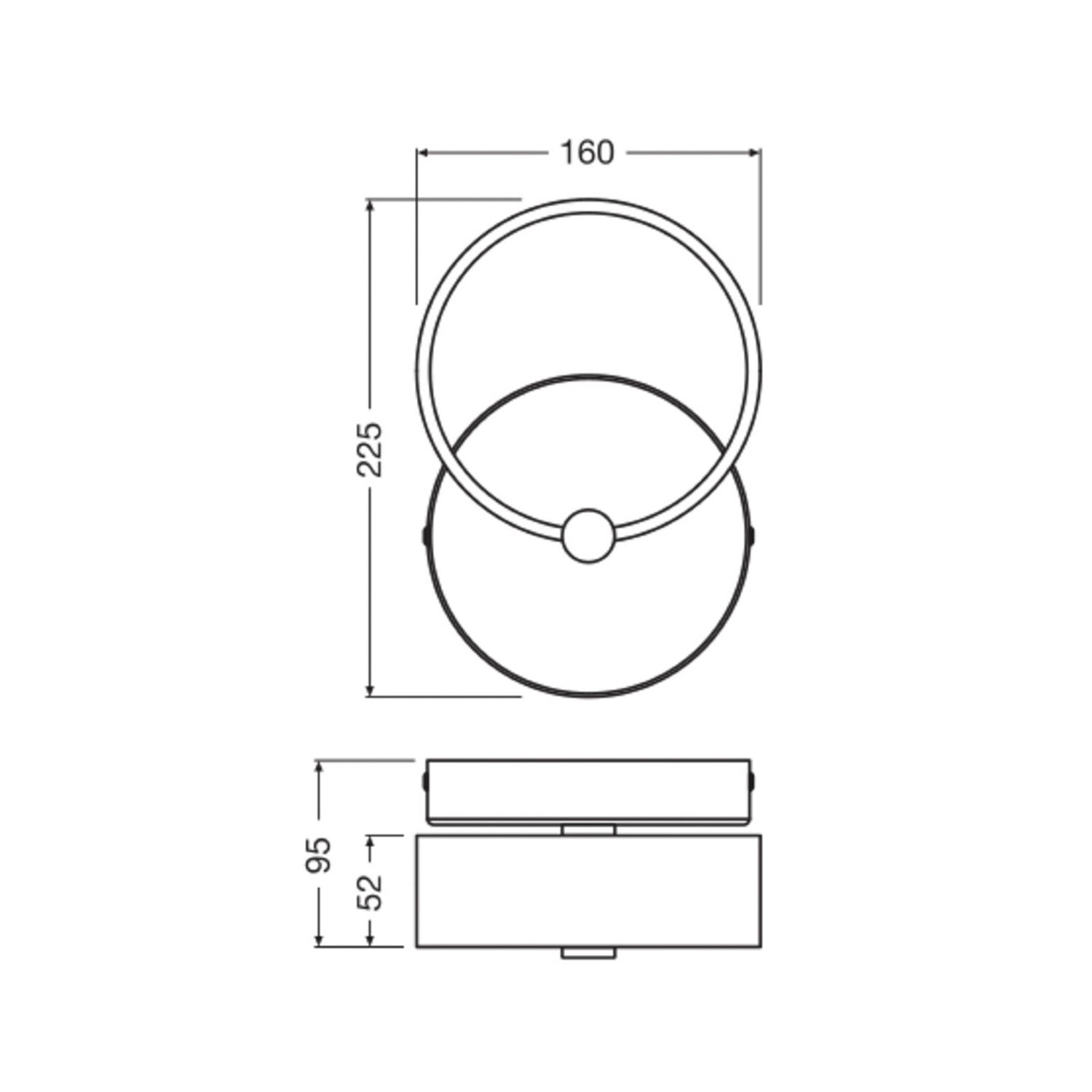 B-Ware Osram Wandleuchte Wandlampe Led Decor Circle Cct Lichtfarbe Schwarz - 4099854453410