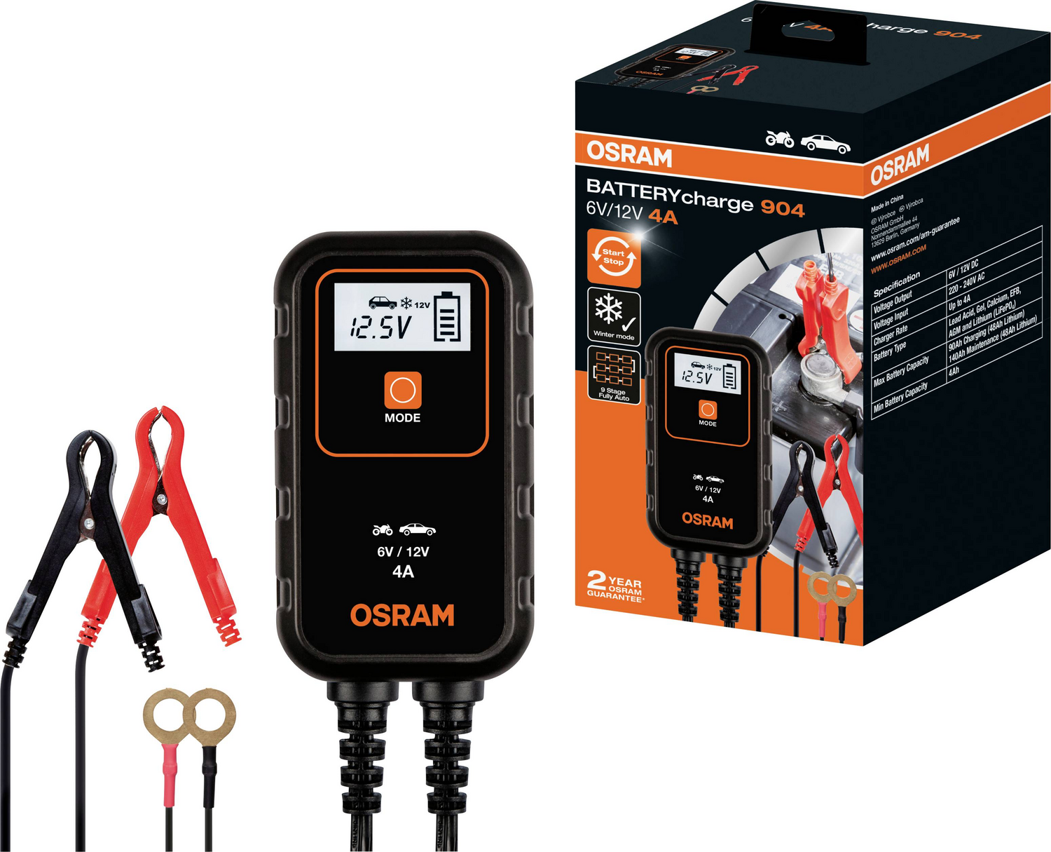 B-Ware Osram Auto Oebcs904 Automatikladegerät Ladegerät Batterieladegerät Auto Motorrad - 4052899620520