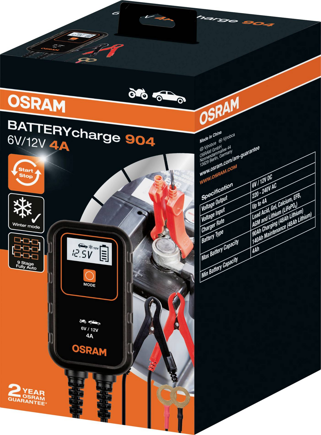B-Ware Osram Auto Oebcs904 Automatikladegerät Ladegerät Batterieladegerät Auto Motorrad - 4052899620520