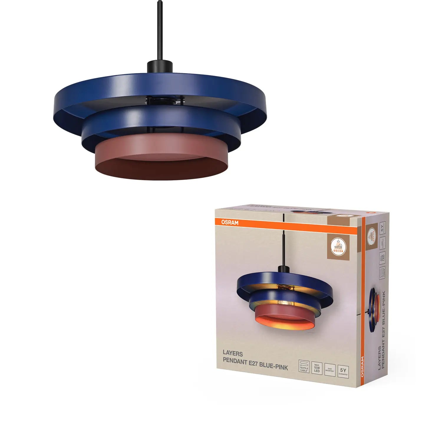 B-Ware Osram Pendelleuchte Hängelampe Dekoleuchte Leuchte E27 Innen Blau Siehe Text - 4099854460470