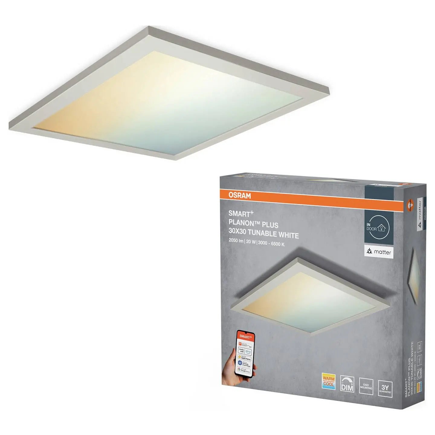 B-Ware Osram Smart+ Einbauleuchte Panelleuchte Downlight Matter Weiß App Alexa Dimmbar  - 4099854471391