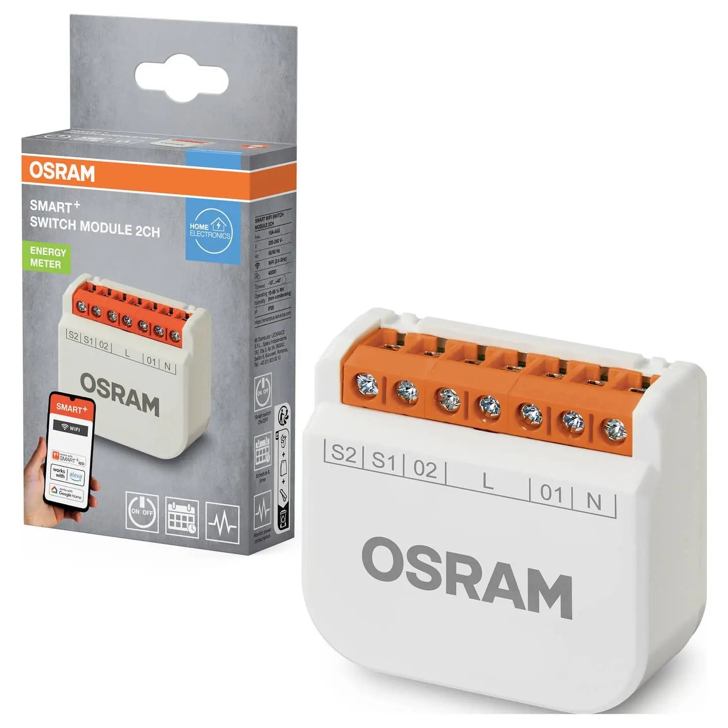 B-Ware Osram Modul Schaltmodul Relais Smart+ Wifi Switch Module 2 Ch Energiemesser  - 4058075849969