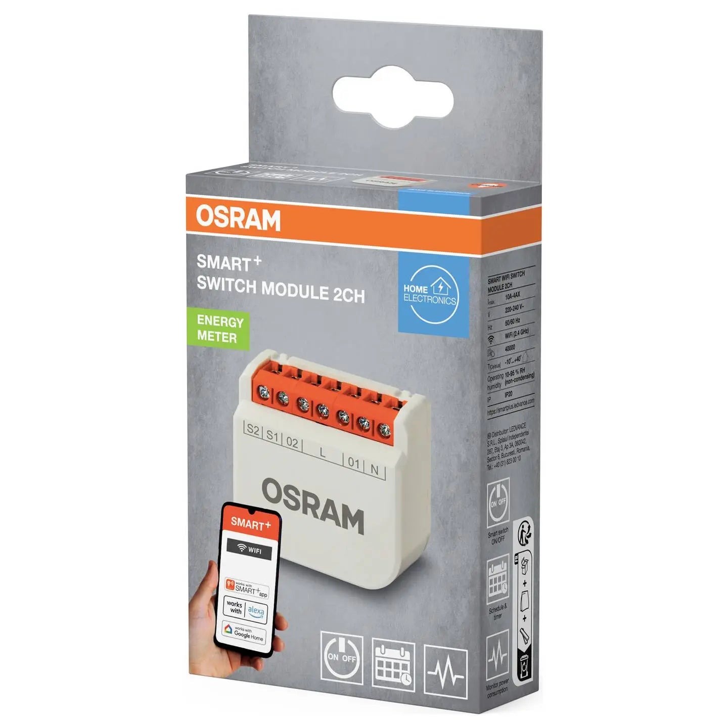 B-Ware Osram Modul Schaltmodul Relais Smart+ Wifi Switch Module 2 Ch Energiemesser  - 4058075849969
